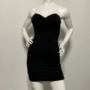 bebe NWT Black Sweetheart Neckline Strapless Bodycon Mini Dress Size XXS